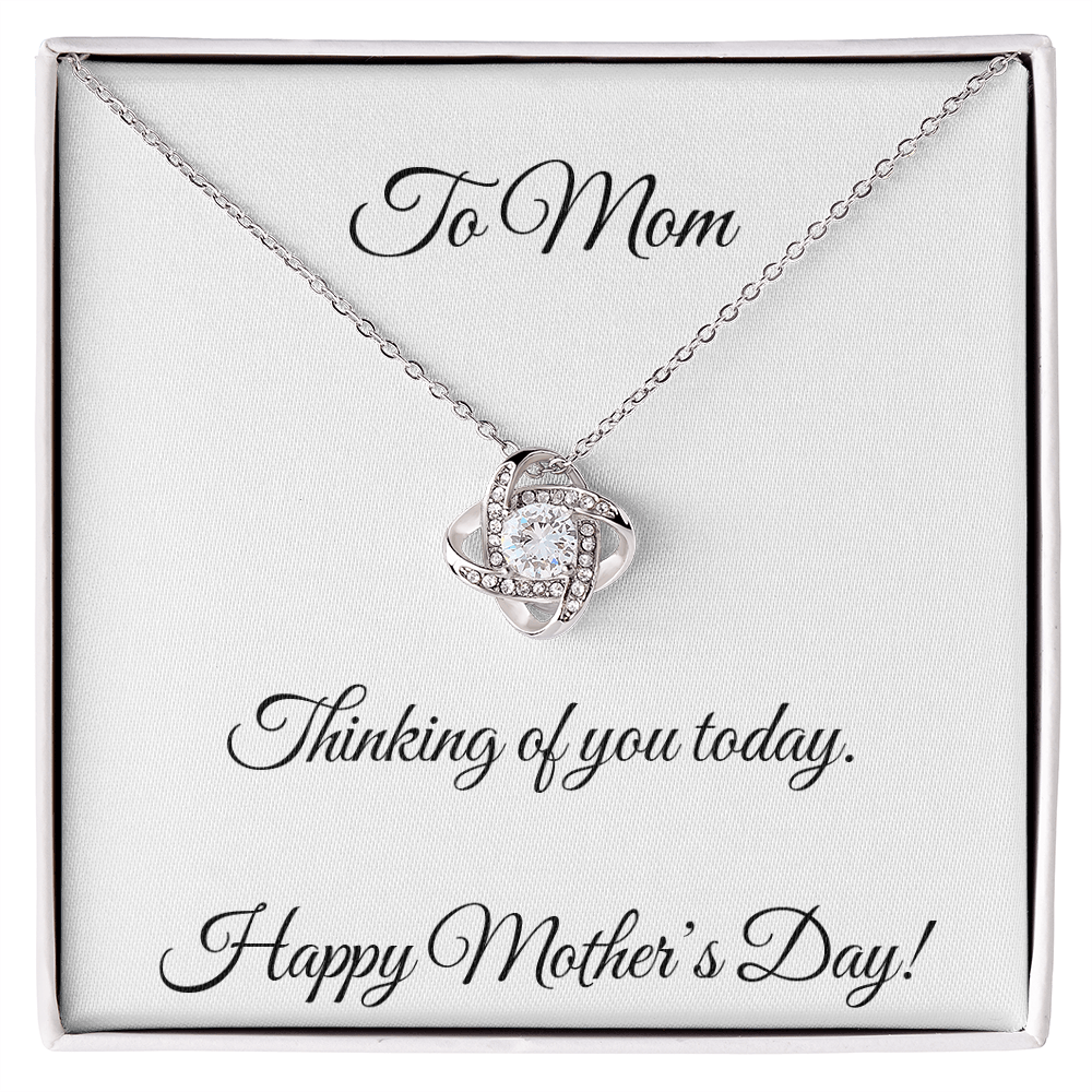 Love Knot Necklace in soft touch gift box, ready for gifting