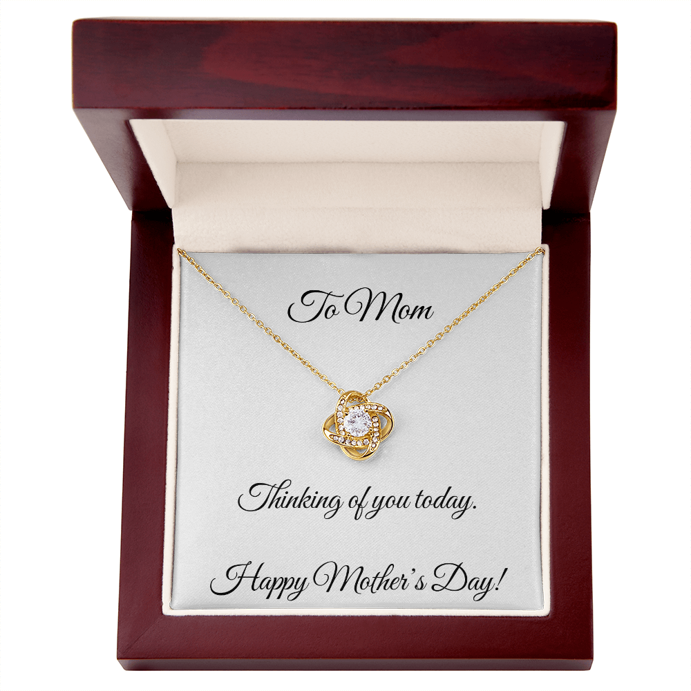 Love Knot Necklace in soft touch gift box, ready for gifting