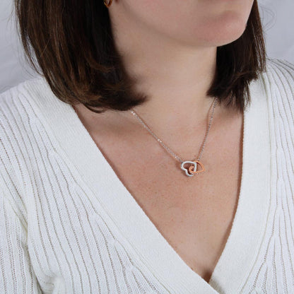 To My Extraordinary Girlfriend - Interlocking Hearts Necklace | Green