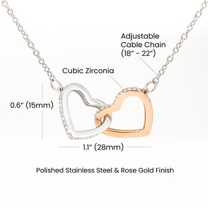 To My Extraordinary Girlfriend - Interlocking Hearts Necklace | Green