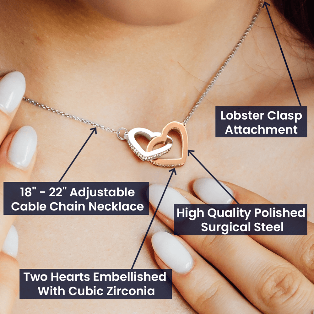 To My Extraordinary Girlfriend - Interlocking Hearts Necklace | Green