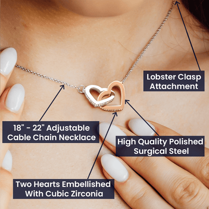 To My Extraordinary Girlfriend - Interlocking Hearts Necklace | Green