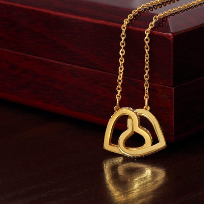 To My Extraordinary Girlfriend - Interlocking Hearts Necklace | Green