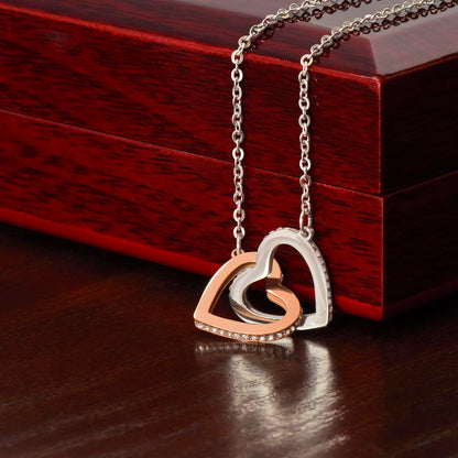 To My Extraordinary Girlfriend - Interlocking Hearts Necklace | Green