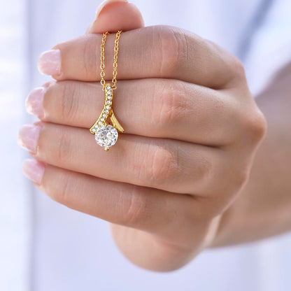 Alluring Beauty Necklace in 18k yellow gold finish – elegant pendant necklace for her