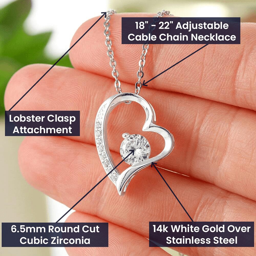 Elegant pendant to make her heart melt  – Crystal Heart Pendant in White or Gold Finish